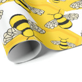 Schattig Honing Bijen Gele Honingraat Cadeaupapier (Rol Hoek)