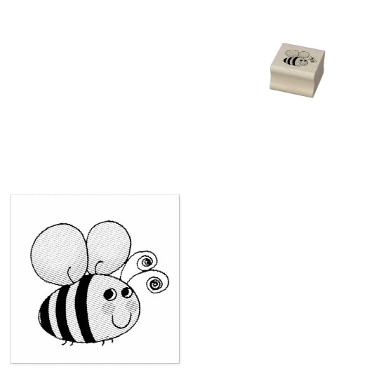 schattig honing hommel bij rubberstempel (Gestempeld)