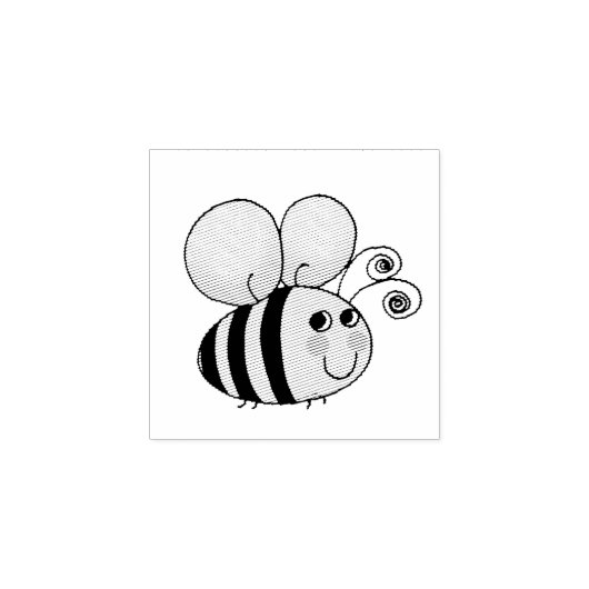 schattig honing hommel bij rubberstempel (Afrduk)