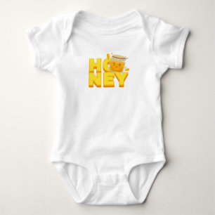 Schattig honing tekst ontwerp romper
