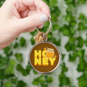 Schattig honing tekst ontwerp sleutelhanger