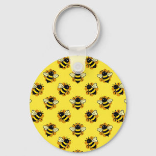 Schattig Honingbij Zomer Patroon Sleutelhanger