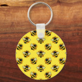Schattig Honingbij Zomer Patroon Sleutelhanger (Achterkant)
