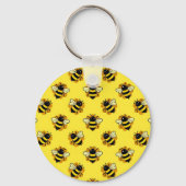 Schattig Honingbij Zomer Patroon Sleutelhanger (Achterkant)