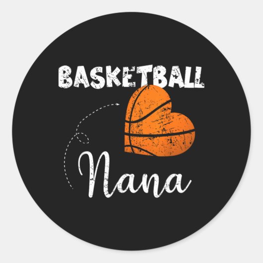 Schattig Honkbal Hart Honkbal Nana Ronde Sticker (Voorkant)