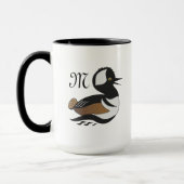 Schattig Hooded Merganser Duck Cartoon Mok (Links)