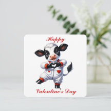 Schattig Hoogland Kalf - Valentijnsdagkaart