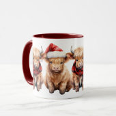 Schattig Hoogland Koeien Kalf Gepersonaliseerde Ke Mok (Voorkant links)