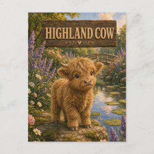Schattig Hooglandrund Baby Verhaaltjesboek Nursery Briefkaart
