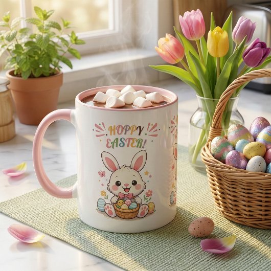 Schattig Hoppend Pasen Konijn Mok