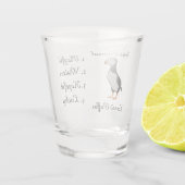 Schattig Horned Puffin Standing Cartoon Shot Glass Shot Glas (Achterkant)