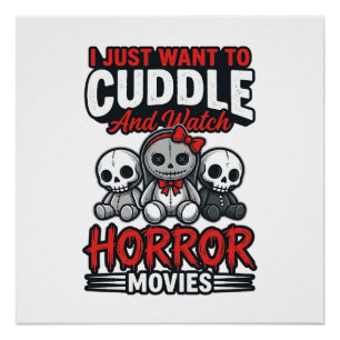 Schattig horrorfilm knuffel vintage grafisch shirt perfect poster