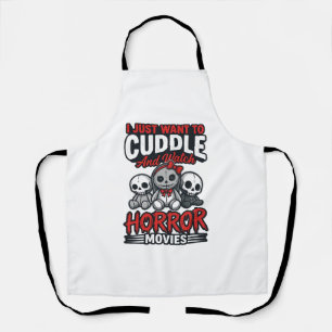 Schattig horrorfilm knuffel vintage grafisch shirt schort