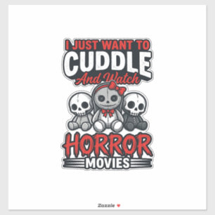 Schattig horrorfilm knuffel vintage grafisch shirt sticker