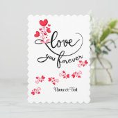 Schattig Houd Van Jou Voor Altijd Personaliseer Feestdagenkaart (Staand voorkant)