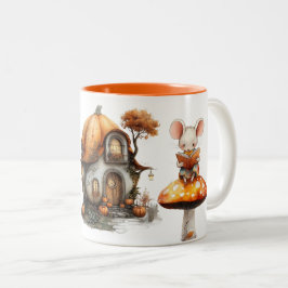 Schattig Houten Muis & Paddenstoelen Cottage Mok –