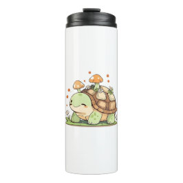 Schattig Houten Schildpad Cottagecore Kawaii Ontwe Thermosbeker
