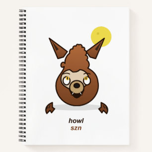Schattig Huil Szn Cartoon Weerwolf Halloween Ontwe Notitieboek