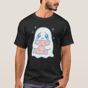 Schattig Huilend Spook Knuffel Design Roze Kawaii T-shirt