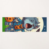 Schattig huilende weerwolfmonster met pompoen yogamat (Voorkant (horizontaal))