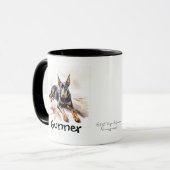 Schattig huisdier Dobermann NAAM/FOTO PERSONALISER Mok (Voorkant links)