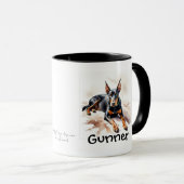 Schattig huisdier Dobermann NAAM/FOTO PERSONALISER Mok (Voorkant rechts)