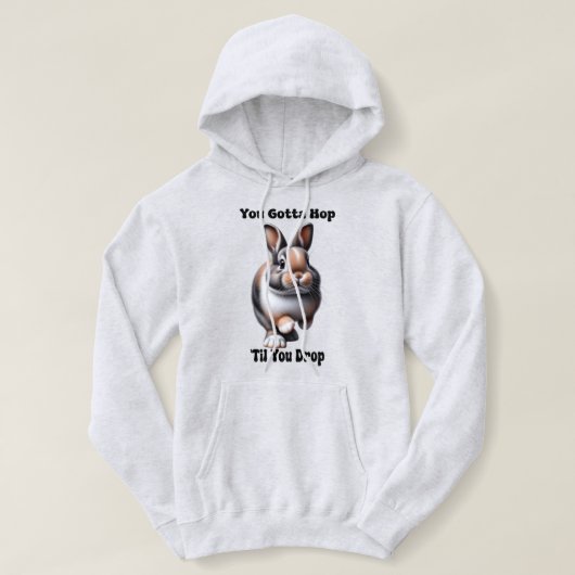 Schattig huppelend konijn hoodie (Design voorkant)