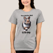 Schattig huppelend konijn Tri-Blend shirt (Voorkant)