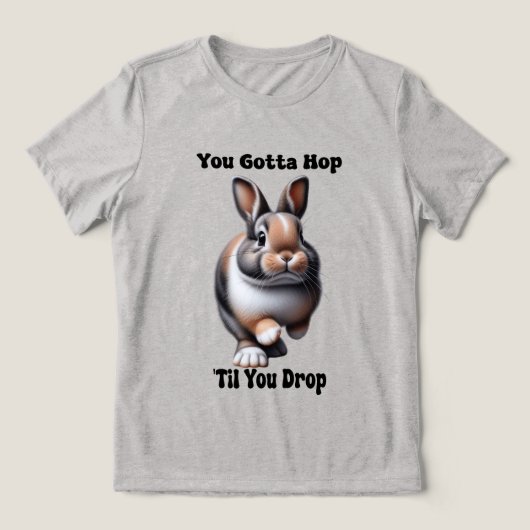 Schattig huppelend konijn Tri-Blend shirt (Design voorkant)
