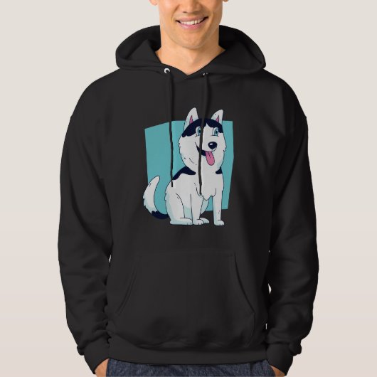 Schattig Husky Dog Design Hoodie (Voorkant)