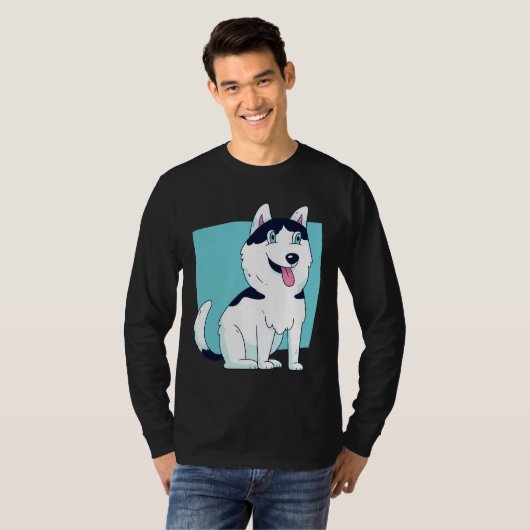 Schattig Husky Dog Design T-shirt (Voorkant volledig)