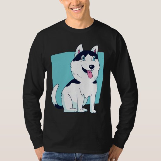 Schattig Husky Dog Design T-shirt (Voorkant)