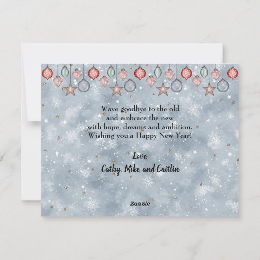 Schattig Hygge Landschap 2024 Nieuwe Jaren Feestdagenkaart (Achterkant)