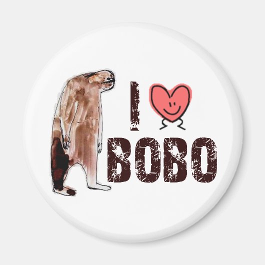 Schattig! I LOVE <3 BOBO-ontwerp - Bigfoot vinden Magneet (Voorkant)
