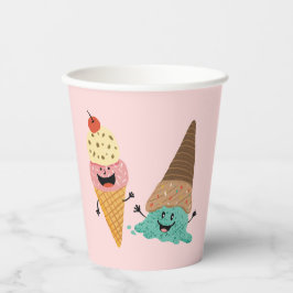 Schattig Ice Cream Kids Verjaardagsfeestbeker Papieren Bekers