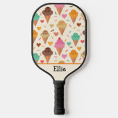 Schattig Ice Cream Patroon Aangepast gepersonalise Pickleball Paddle (Voorkant)