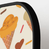 Schattig Ice Cream Patroon Aangepast gepersonalise Pickleball Paddle (Links Detail)