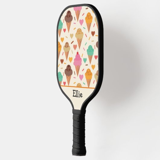 Schattig Ice Cream Patroon Aangepast gepersonalise Pickleball Paddle (Links)