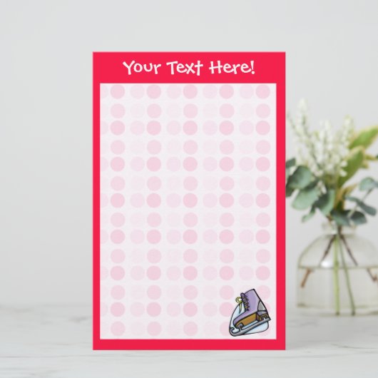 Schattig Ice Schaats Briefpapier (Staand voorkant)