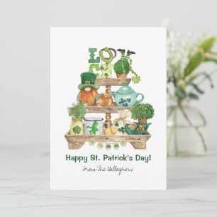 Schattig Iers prullaria standbeeld St. Patrick's D Feestdagenkaart