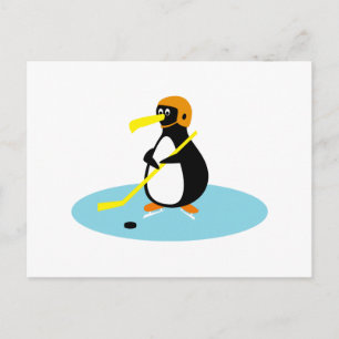 schattig ijs hockey pinguïn briefkaart