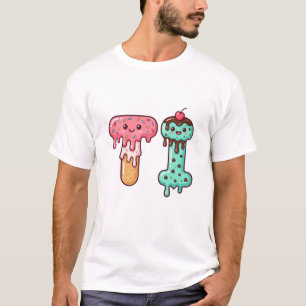 Schattig ijs monogram Zoete Ijs Letter T T-shirt