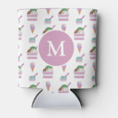 Schattig ijs zomer patroon monogram blikjeskoeler (Voorkant)