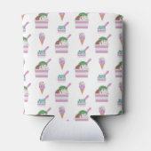 Schattig ijs zomer patroon monogram blikjeskoeler (Achterkant)