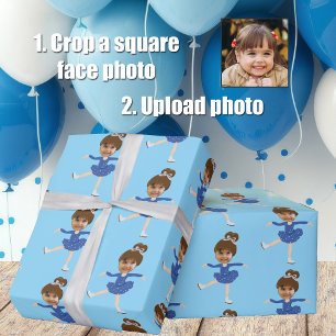 Schattig Ijsdans Meisje Aangepaste Kinderen Foto K Cadeaupapier