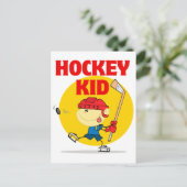schattig ijshockeytekenaar briefkaart (Staand voorkant)