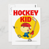 schattig ijshockeytekenaar briefkaart (Voorkant / Achterkant)
