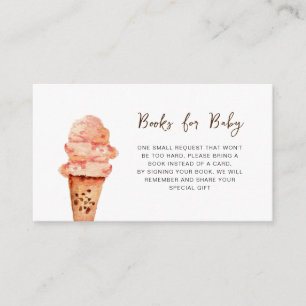 Schattig ijsje baby shower boek verzoek informatiekaartje