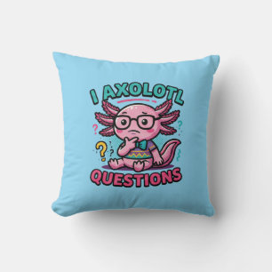 Schattig ik Axolotl Vragen azteek nerd met bril Kussen