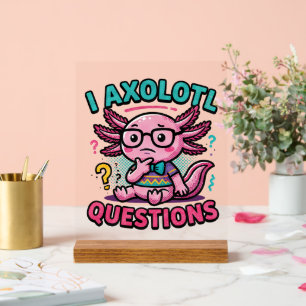 Schattig ik Axolotl Vragen azteekse nerd met bril Acryl Bord